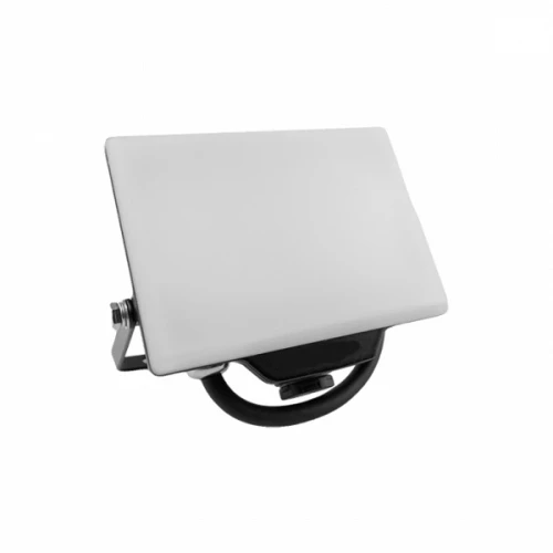 Naświetlacz NL-2 20W w kolorze neutralnym białym, o prostokątnej obudowie z metalowym uchwytem. Ujęcie z przodu, produkt ustawiony w pozycji stojącej, idealny do oświetlenia zewnętrznego lub wewnętrznego.
