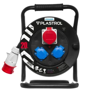 Przedłużacz bębnowy siłowy 16A IP44 5x1,5 20m - Plastrol W-04020