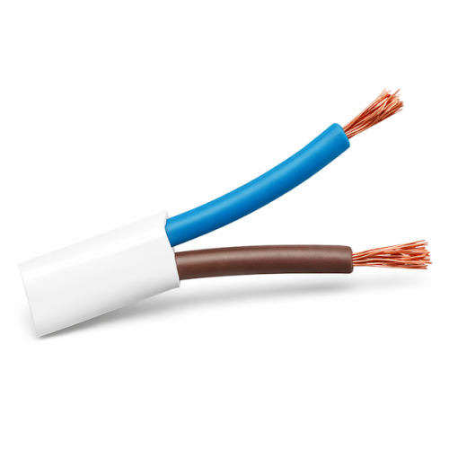 Przewód mieszkaniowy płaski OMYp 2x1,5 (H03VVH2-F) 300V/300V biały 