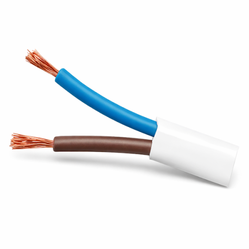 Przewód mieszkaniowy płaski OMYp 2x1,5 (H03VVH2-F) 300V/300V biały 