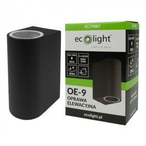 Kinkiet elewacyjny 2xGU10 czarny - Eco Light EC79087