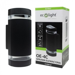 Kinkiet elewacyjny 2xGU10 czarny - Eco Light EC79047