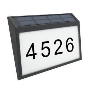 Kinkiet elewacyjny SOLARNY 1W z numerem domu czarny - Lumax LGS960
