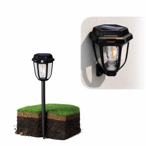 Lampa solarna Fanos wbijana / naścienna 2W czarna 50cm