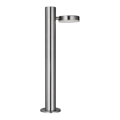 Lampa ogrodowa słupek Pescara o wysokości 44 cm w satynowym wykończeniu. Stalowa konstrukcja, okrągła głowica z źródłem światła, zamontowana na solidnej podstawie. Stojąca, idealna do ogrodów i przestrzeni zewnętrznych.