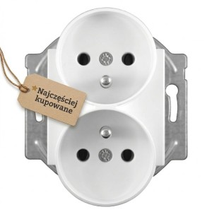 Panasonic Karre Gniazdo podwójne z uziemieniem białe - 90964671