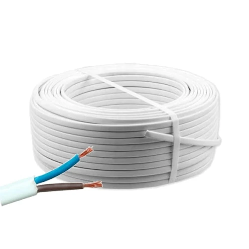 Przewód mieszkaniowy płaski OMYp 2x1,5 (H03VVH2-F) 300V/300V biały - krążek 20m