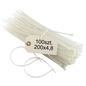 Opaska kablowa 200x4,8 biała