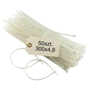 Opaska kablowa 350x4,8 50szt. biała 