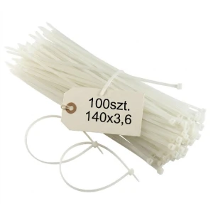 Opaska kablowa 140x3,6 biała - Elcan