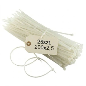Opaska kablowa 200x2,5 naturalna biała 25szt. - OR-AE-13199/3/20/25