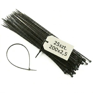 Opaska kablowa 200x2,5 czarna UV 25szt. - OR-AE-13200/3/20/25