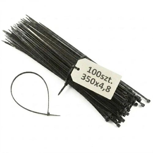 Opaska kablowa 350x4,8 czarna 100szt. 
