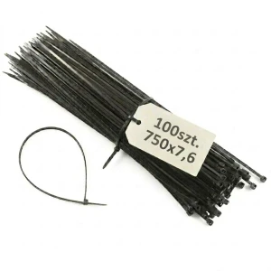 Opaska kablowa 750x7,6 czarna UV (50szt)