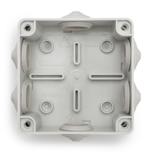 Puszka natynkowa 100x100x50 IP65 6 dławików szara - S-BOX106