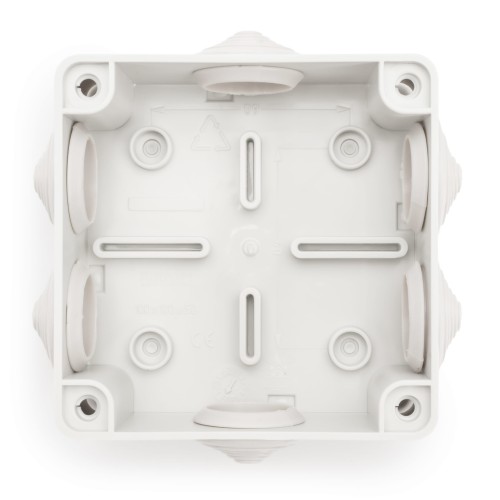 Puszka natynkowa 100x100x50 IP65 6 dławików biała - S-BOX106B