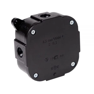 Puszka natynkowa 88x88x40 IP44, 4 wkręty czarna - 074-05