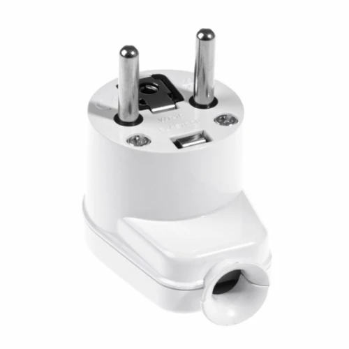 Wtyczka kątowa rozbieralna 16A 250V biała - Plastrol W-10104