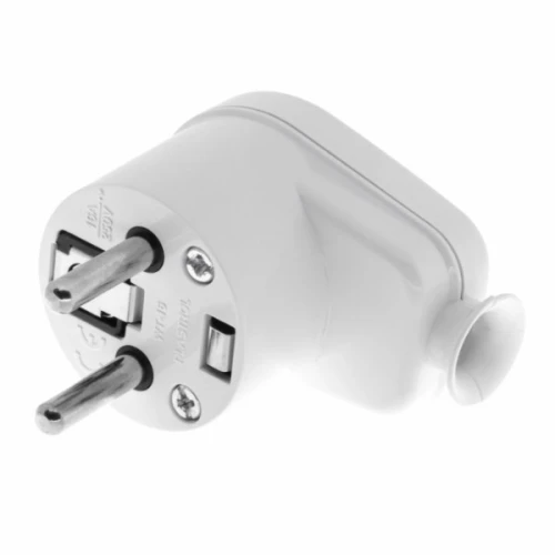 Wtyczka kątowa rozbieralna 16A 250V biała - Plastrol W-10104