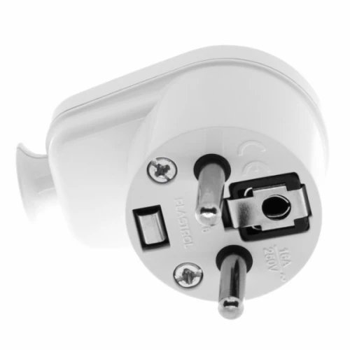 Wtyczka kątowa rozbieralna 16A 250V biała - Plastrol W-10104