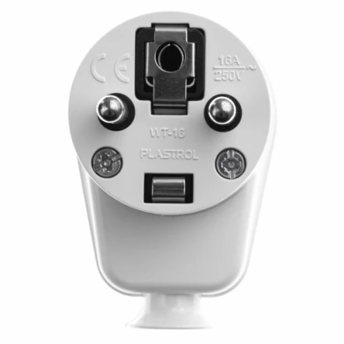Wtyczka kątowa rozbieralna 16A 250V biała - Plastrol W-10104