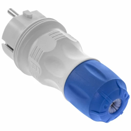 Wtyczka rozbieralna prosta Schuko na kabel 16A IP54 szaro-niebieska - Plastrol W-97976