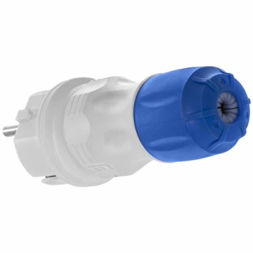Wtyczka rozbieralna prosta Schuko na kabel 16A IP54 szaro-niebieska - Plastrol W-97976