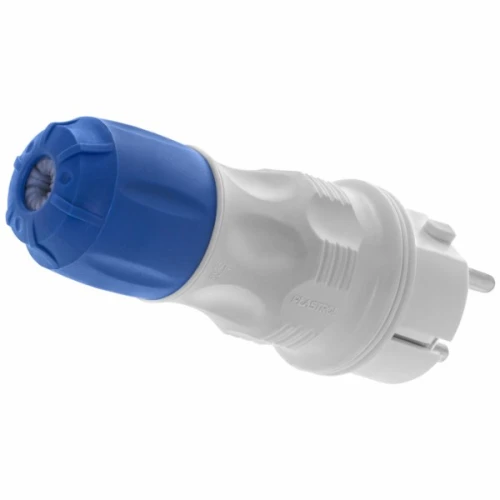 Wtyczka rozbieralna prosta Schuko na kabel 16A IP54 szaro-niebieska - Plastrol W-97976