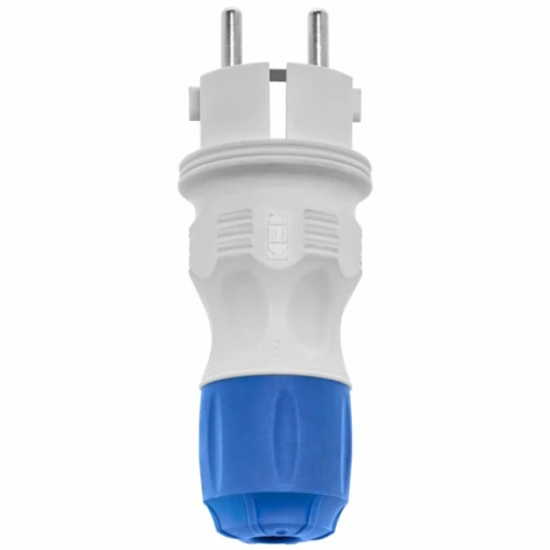 Wtyczka rozbieralna prosta Schuko na kabel 16A IP54 szaro-niebieska - Plastrol W-97976