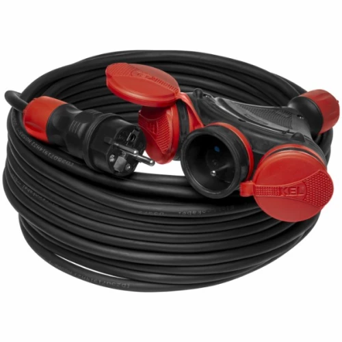 Przedłużacz budowlany 3 gniazda IP54 16A 3x1,5 25m - Plastrol W-01176