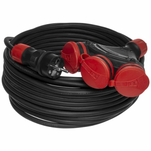 Przedłużacz budowlany 3 gniazda IP54 16A 3x1,5 25m - Plastrol W-01176