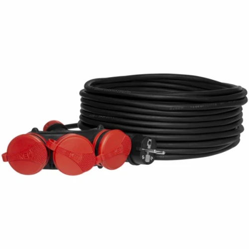 Przedłużacz budowlany 3 gniazda IP54 16A 3x1,5 25m - Plastrol W-01176