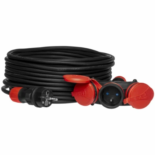 Przedłużacz budowlany 3 gniazda IP54 16A 3x1,5 25m - Plastrol W-01176