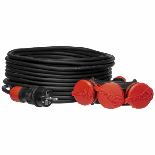Przedłużacz budowlany 3 gniazda IP54 16A 3x1,5 25m - Plastrol W-01176
