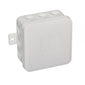 Puszka natynkowa 75x75x41 IP54 12 wlotowa klik z osłonką biała - 035-01