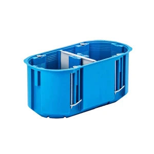 Puszka głęboka podwójna 2x60 do pustych ścian Multibox niebieska