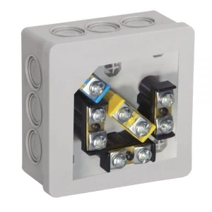 Puszka natynkowa 86x86x40 12 wlotowa klik z zaciskami popiel – 003-53