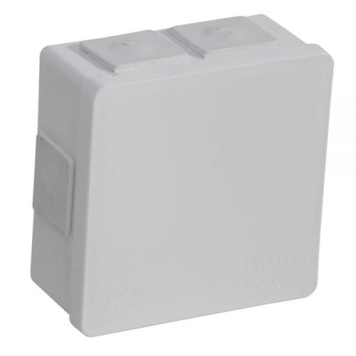 Puszka natynkowa 86x86x40 IP55 6 wlotowa klik z dławikami gumowymi biała – 002-01