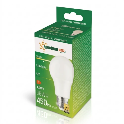 Żarówka LED 4,9W E27 biała ciepła WW - WOJ+13271_4,9
