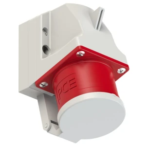 Wtyczka siłowa stała z klapką 32A 5 bolcowe 400V AC IP44 - PCE 525-6D