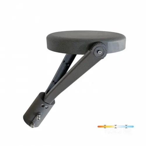 Lampa parkowa KOBI LED NEXPARK G2, dostępna w wariantach 30W, 40W i 60W, o konstrukcji z tworzywa, w kolorze ciemnoszarym, z regulowanym ramieniem i stopniem ochrony IP66, umieszczona w pozycji pionowej.