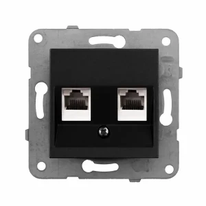 Panasonic Novella Gniazdo komputerowe podwójne RJ45 kat 5e czarny - 92105534M