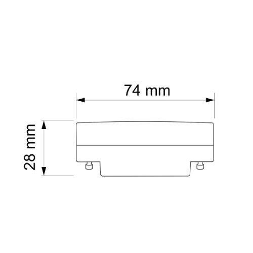 Żarówka LED GX53 o mocy 6W, kolor neutralny biały. Rysunek techniczny.