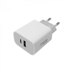 Ładowarka sieciowa 20W USB A,C biała
