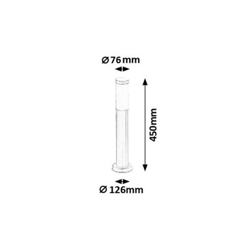 Słupek ogrodowy Inox torch 45 cm 8263 rysunek techniczny.