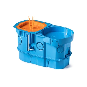 Puszka do ścian pustych PSE 2x60 z pokrywą niebieska - 34455203
