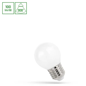 Żarówka LED KULKA E27 COG 1W neutralna biała - WOJ+14586