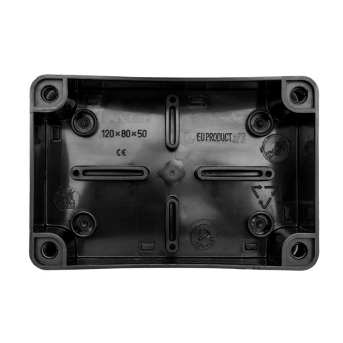 Puszka natynkowa 120x80x50 bez dławików IP65 czarna - S-BOX216C