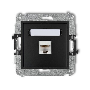 Karlik MINI Gniazdo komputerowe pojedyncze 1 x RJ45 kat. 5e, ekranowe czarny mat - 12MGK-1E