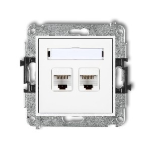 Karlik MINI Gniazdo komputerowe podwójne 2xRJ45 biały - MGK-2